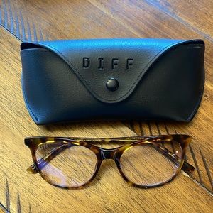 Diff eyewear amber tortoise Jade blue light glasses